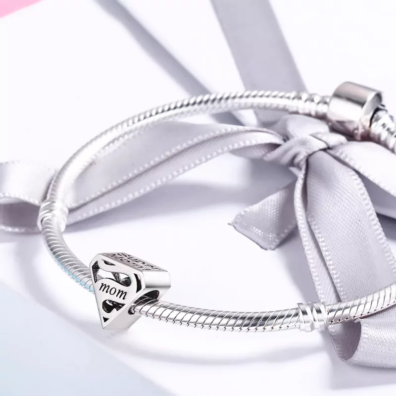 (imagen para) Charm de Plata Estilo Pandora para Super Mamá - SCC429 - Ver 4