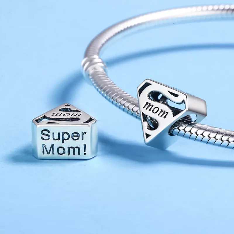 (imagen para) Charm de Plata Estilo Pandora para Super Mamá - SCC429 - Ver 5