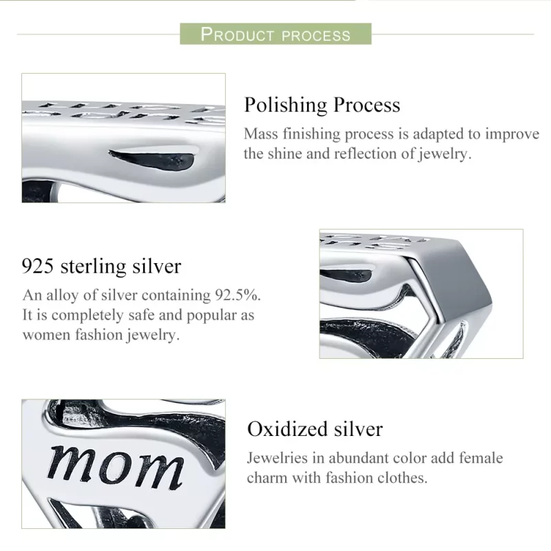 (imagen para) Charm de Plata Estilo Pandora para Super Mamá - SCC429 - Ver 6