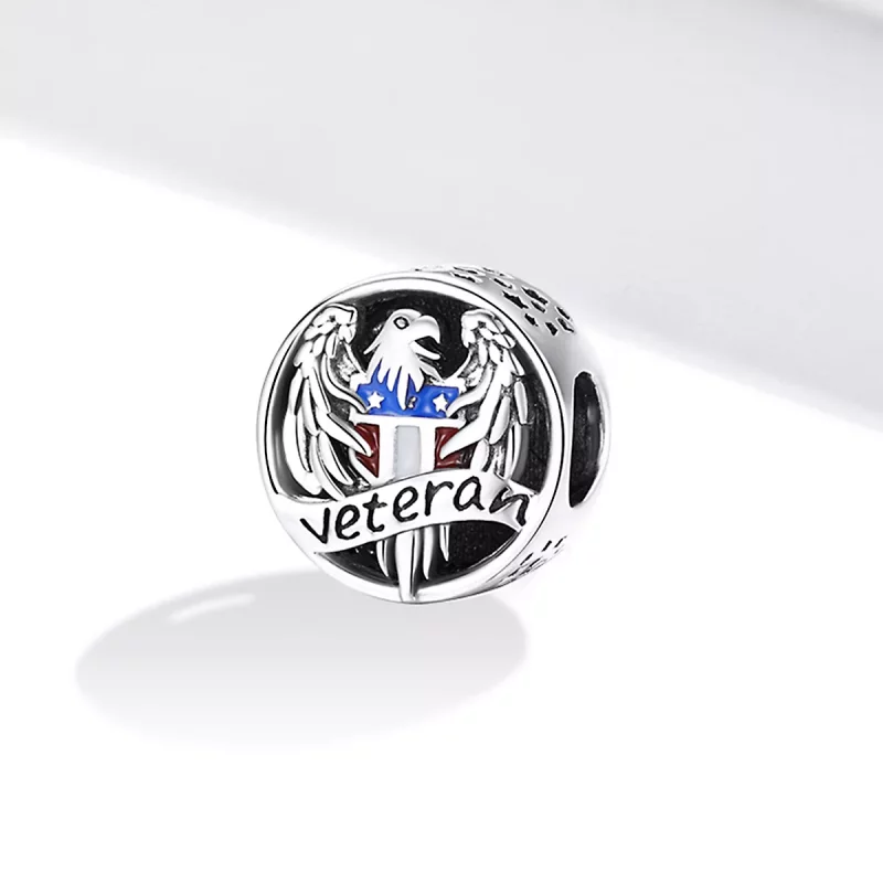 (imagen para) Charm de Plata Estilo Pandora para Veteranos - SCC1885 - Ver 2