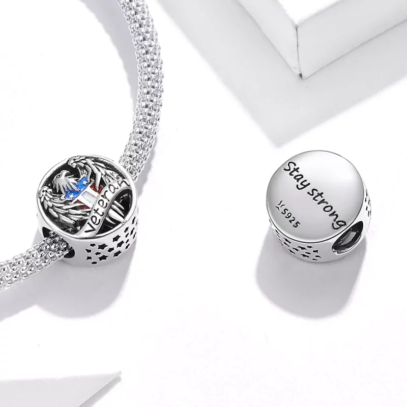 (imagen para) Charm de Plata Estilo Pandora para Veteranos - SCC1885 - Ver 4