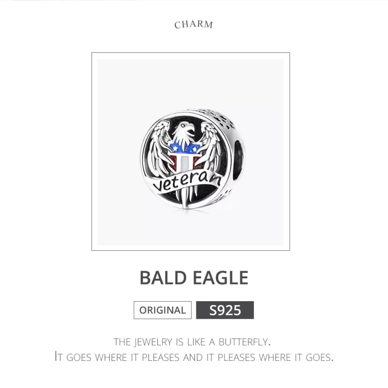 (imagen para) Charm de Plata Estilo Pandora para Veteranos - SCC1885 - Ver 6