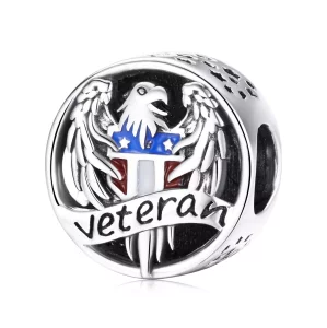Charm de Plata Estilo Pandora para Veteranos - SCC1885 (imagen para) Charm de Plata Estilo Pandora para Veteranos - SCC1885