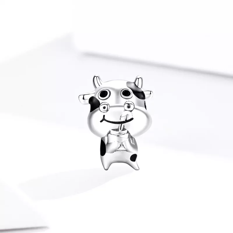 (imagen para) Charm de Plata Estilo Pandora Pequeña Vaca - SCC1574 - Ver 2