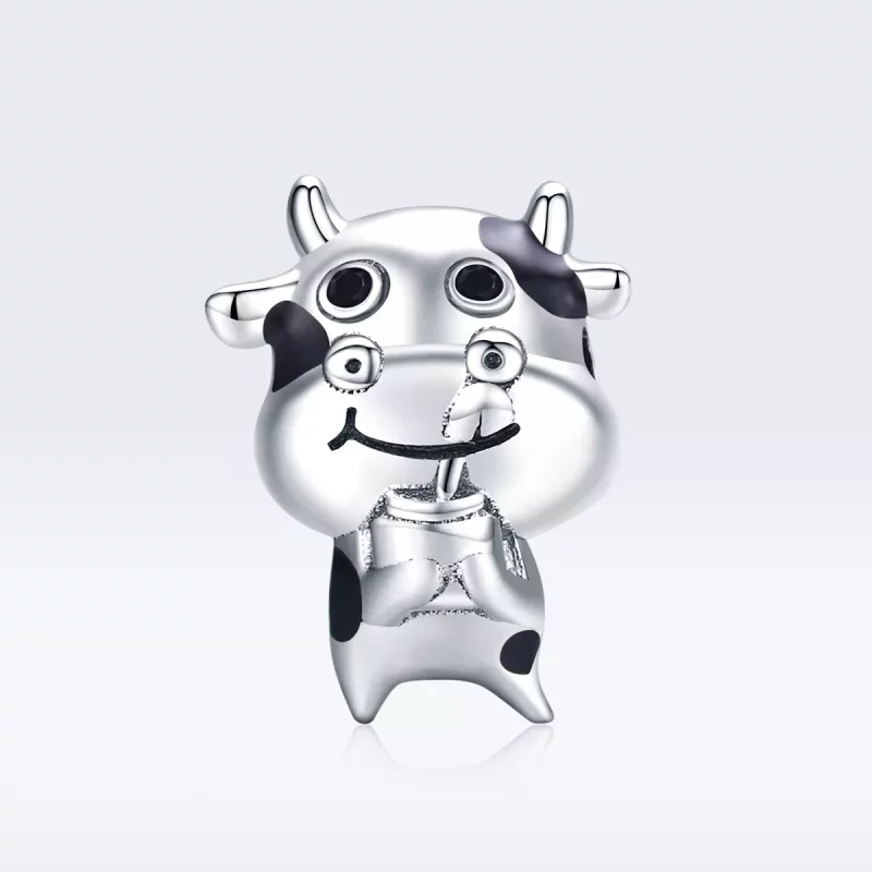 (imagen para) Charm de Plata Estilo Pandora Pequeña Vaca - SCC1574 - Ver 5