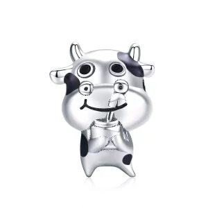 (imagen para) Charm de Plata Estilo Pandora Pequeña Vaca - SCC1574
