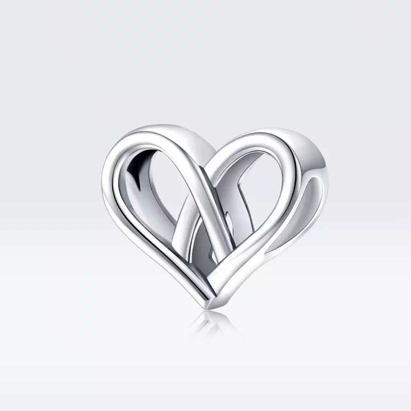 (imagen para) Charm de Plata Estilo Pandora "Tú y Yo, Corazón con Corazón" - SCC1552 - Ver 5