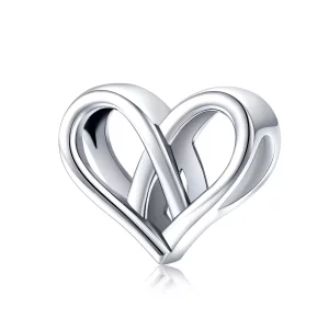 (imagen para) Charm de Plata Estilo Pandora "Tú y Yo, Corazón con Corazón" - SCC1552