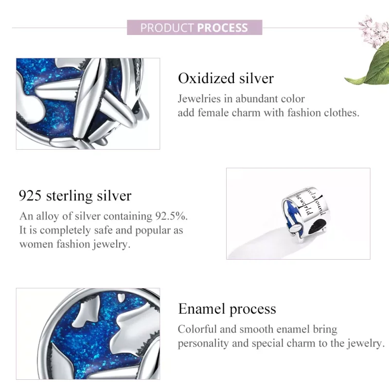 (imagen para) Charm de Plata Pandora Style World Voyage - SCC1568 - Ver 8