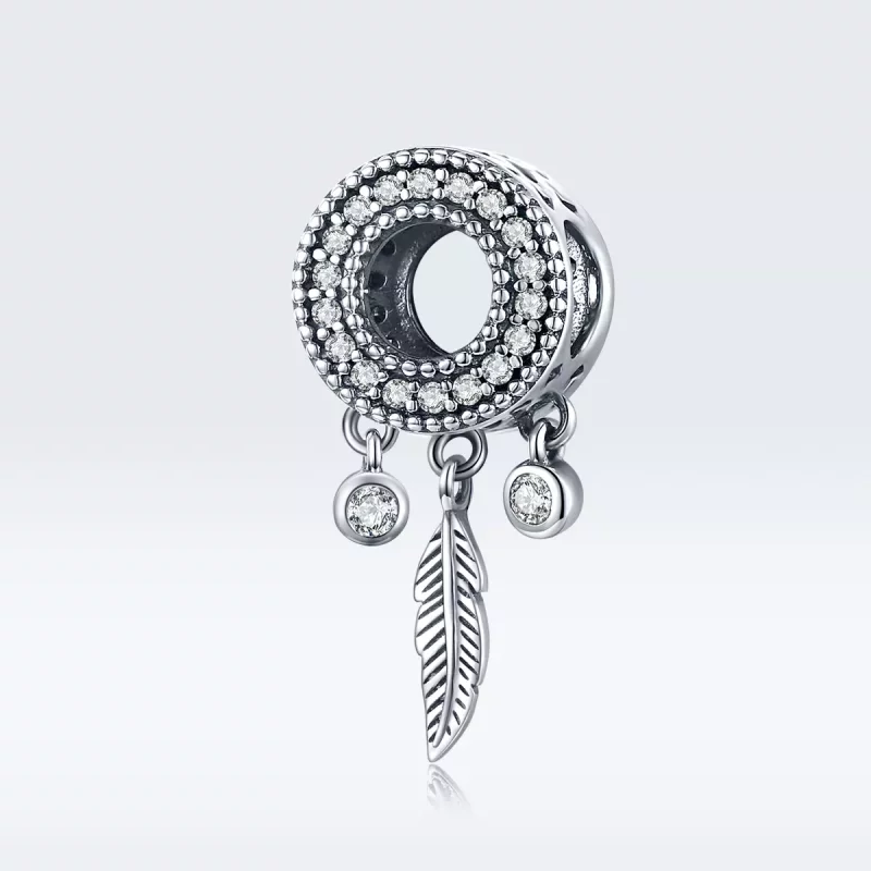 (imagen para) Charm de Pluma Brillante de Plata Estilo Pandora - SCC1550 - Ver 5