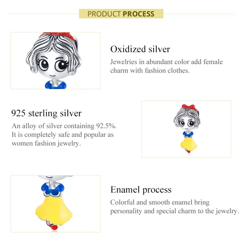 (imagen para) Charm de Princesita de Plata al Estilo Pandora - SCC1814 - Ver 7
