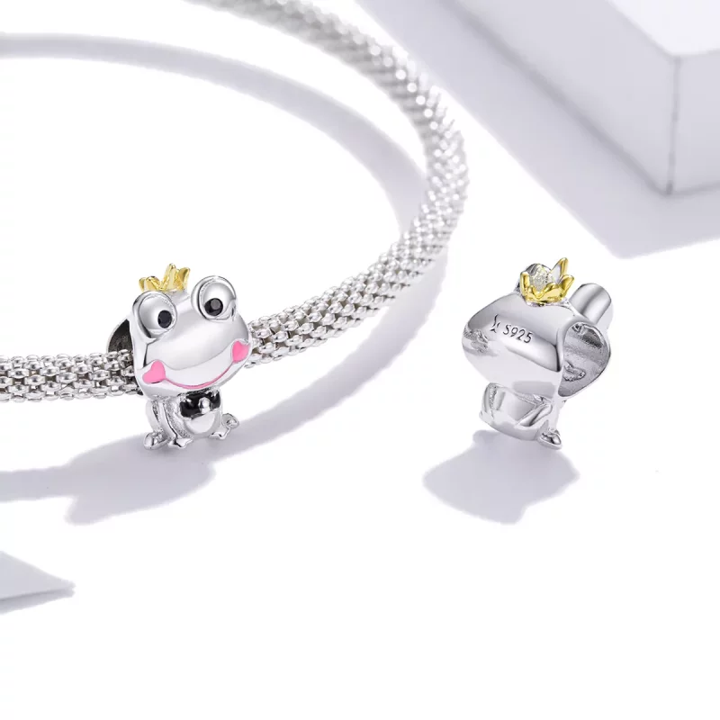 (imagen para) Charm de rana suave estilo Pandora de dos tonos - SCC1769 - Ver 4