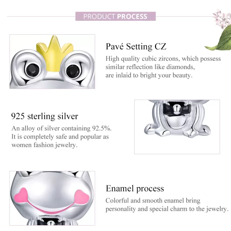 (imagen para) Charm de rana suave estilo Pandora de dos tonos - SCC1769 - Ver 8