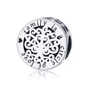 (imagen para) Charm de Árbol Genealógico Plateado con Destellos al Estilo Pandora - SCC1324