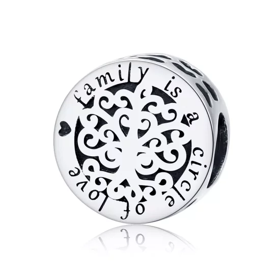 (imagen para) Charm de Árbol Genealógico Plateado con Destellos al Estilo Pandora - SCC1324