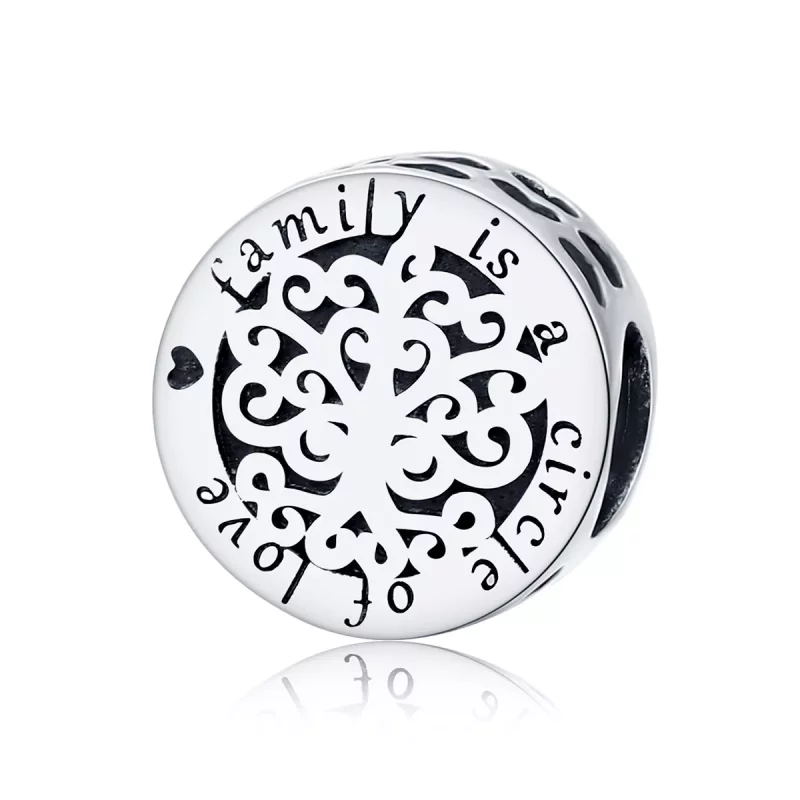 (imagen para) Charm de Árbol Genealógico Plateado con Destellos al Estilo Pandora - SCC1324