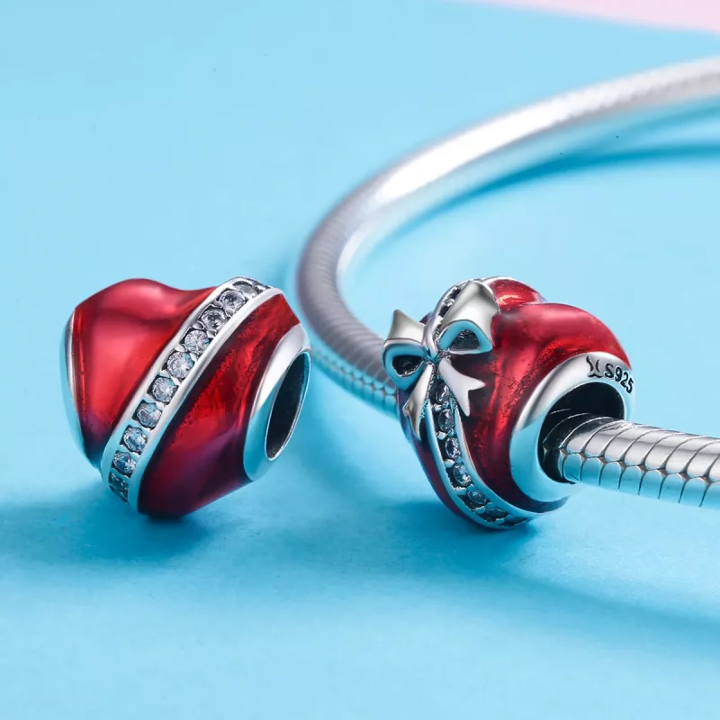 (imagen para) Charm de regalo de amor para el Día de San Valentín en estilo Pandora de plata - - Ver 4