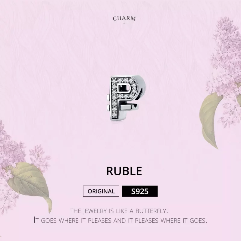 (imagen para) Charm de Rublo de Plata con estilo Pandora - SCC1271 - Ver 2