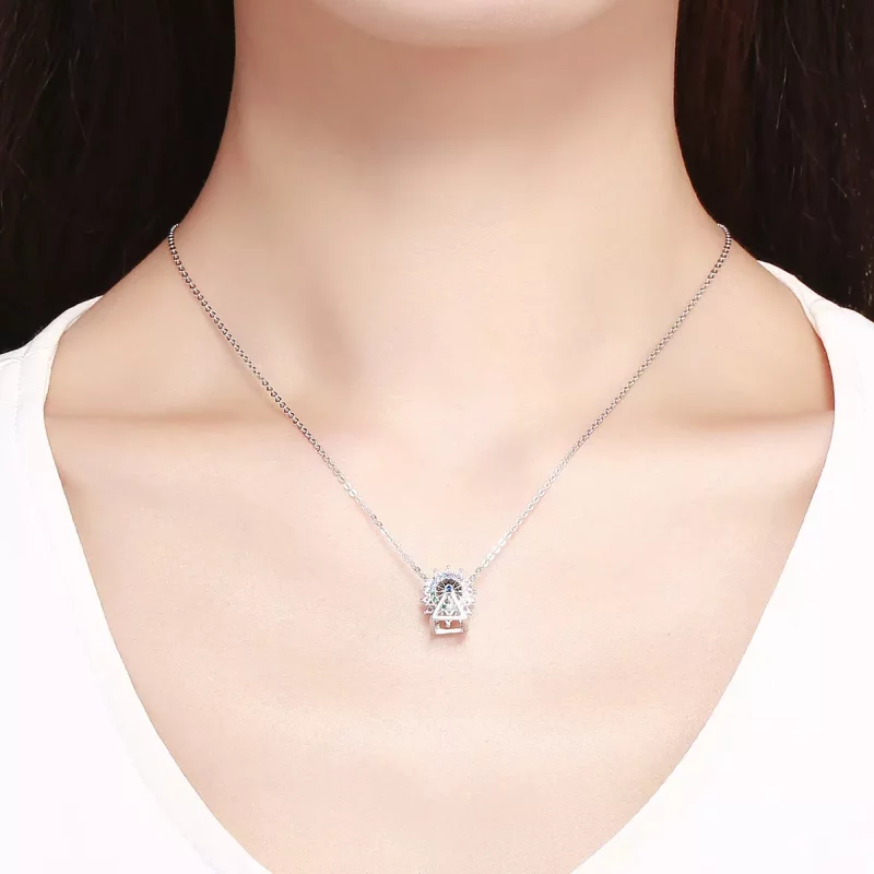 (imagen para) Charm de Rueda de la Fortuna de Plata Estilo Pandora - SCC1028 - Ver 5
