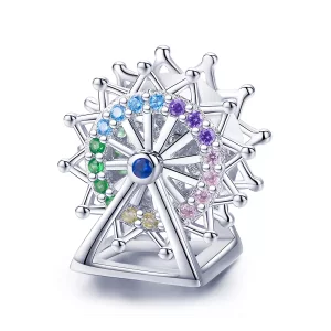 (imagen para) Charm de Rueda de la Fortuna de Plata Estilo Pandora - SCC1028