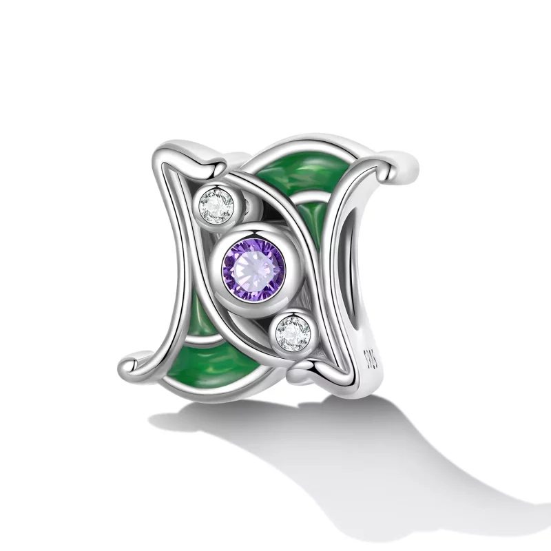 (imagen para) Charm de separador de circonio púrpura estilo Pandora - SCC2294 - Ver 2