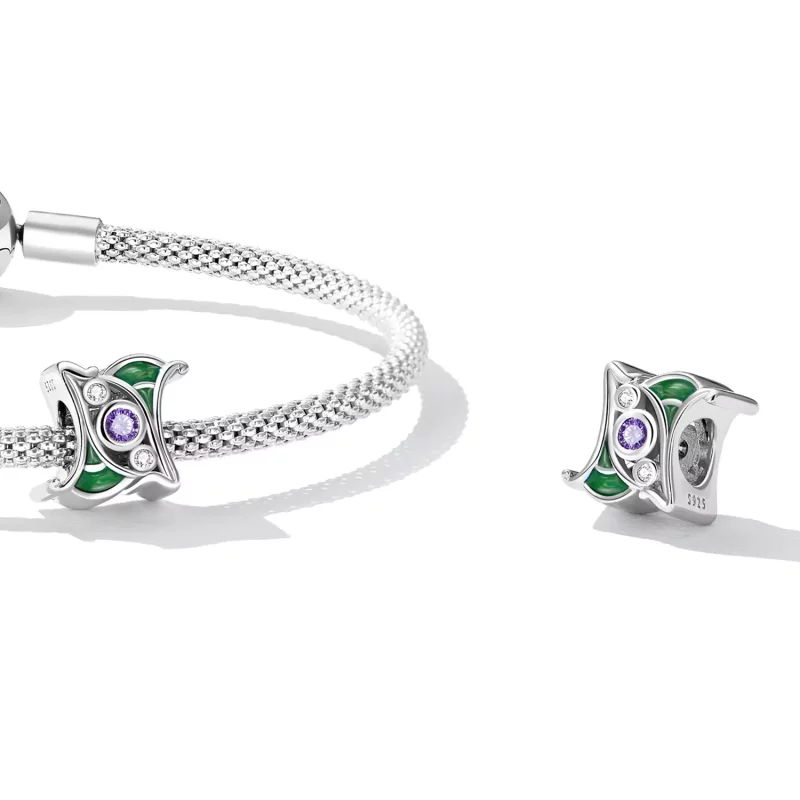 (imagen para) Charm de separador de circonio púrpura estilo Pandora - SCC2294 - Ver 4
