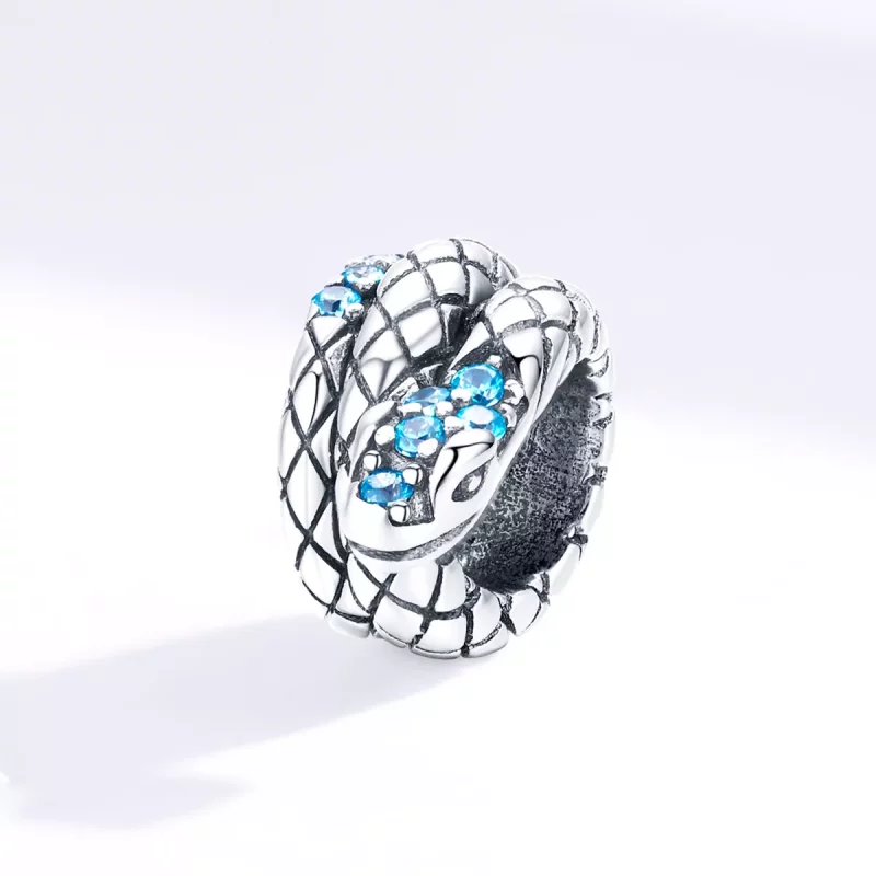 (imagen para) Charm de serpiente retro plateado estilo Pandora - SCC1351 - Ver 3
