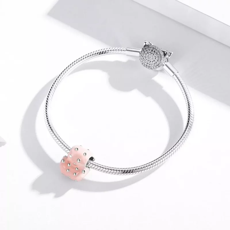 (imagen para) Charm de sofá estilo Pandora con remache de plata - SCC1854 - Ver 3