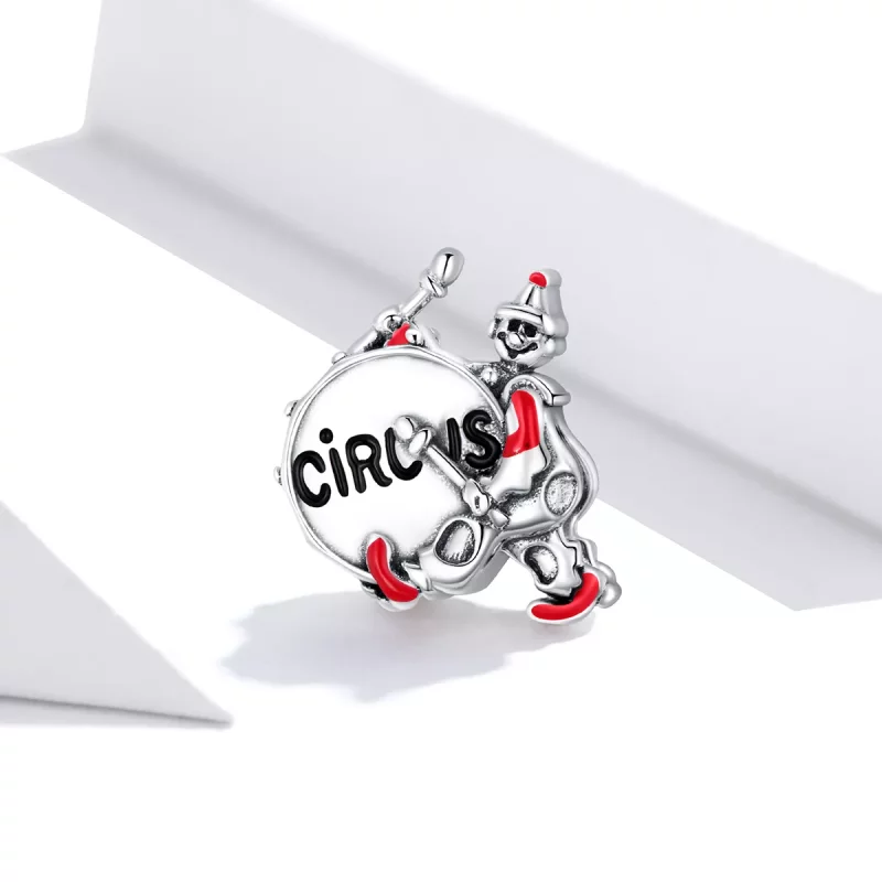 (imagen para) Charm de tambor estilo Pandora con payaso - SCC1658 - Ver 2