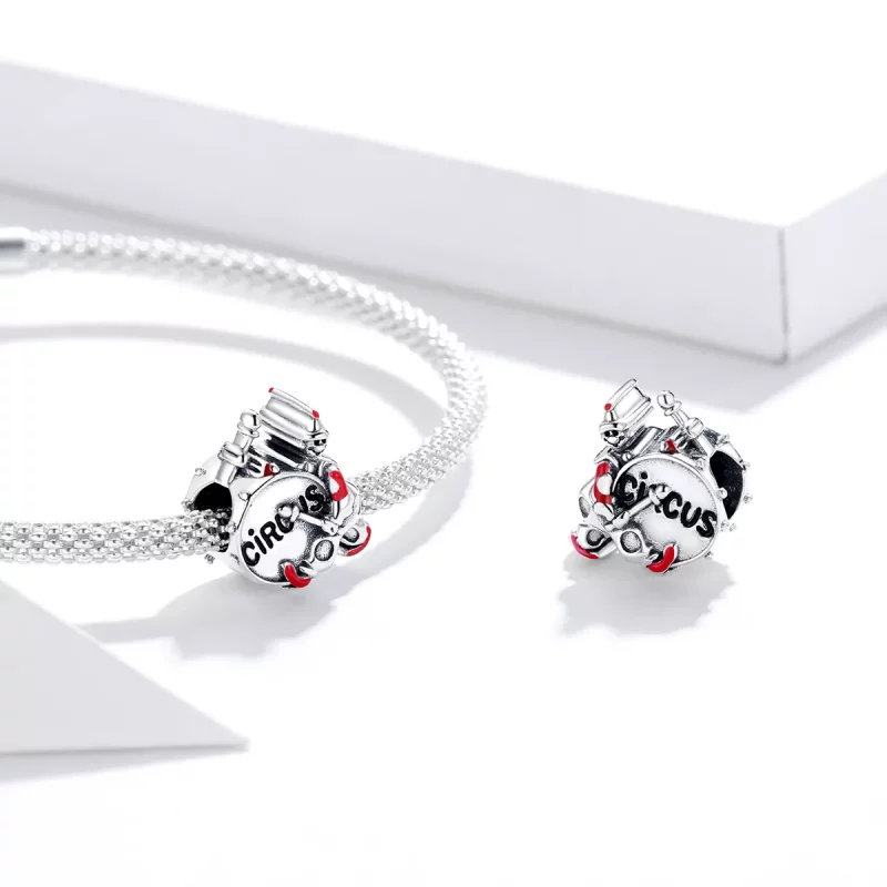 (imagen para) Charm de tambor estilo Pandora con payaso - SCC1658 - Ver 4