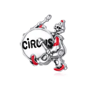 (imagen para) Charm de tambor estilo Pandora con payaso - SCC1658