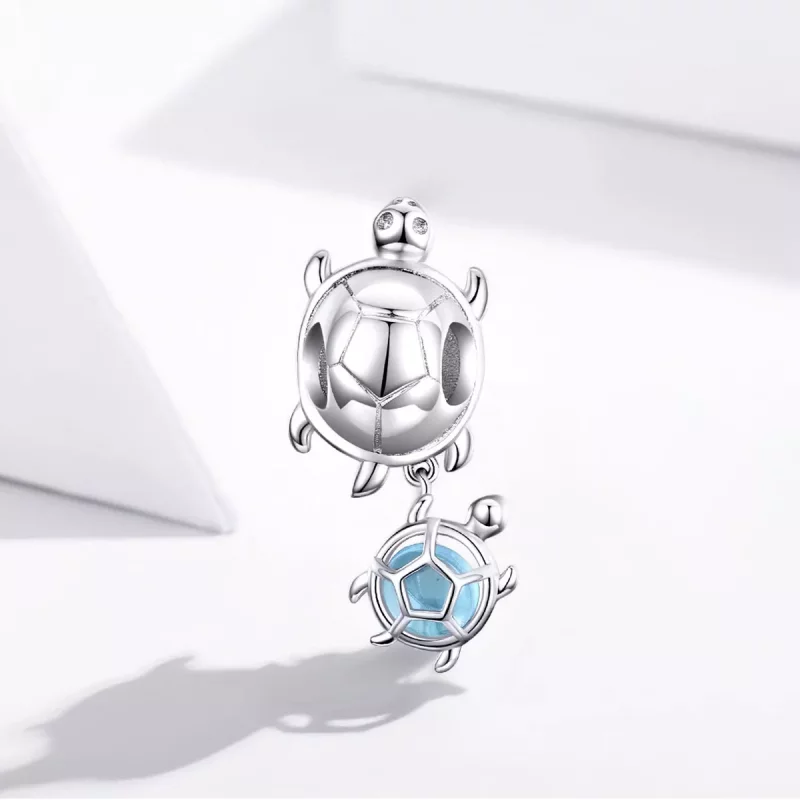 (imagen para) Charm de Tortuga Juguetona de Estilo Pandora - BSC332 - Ver 2