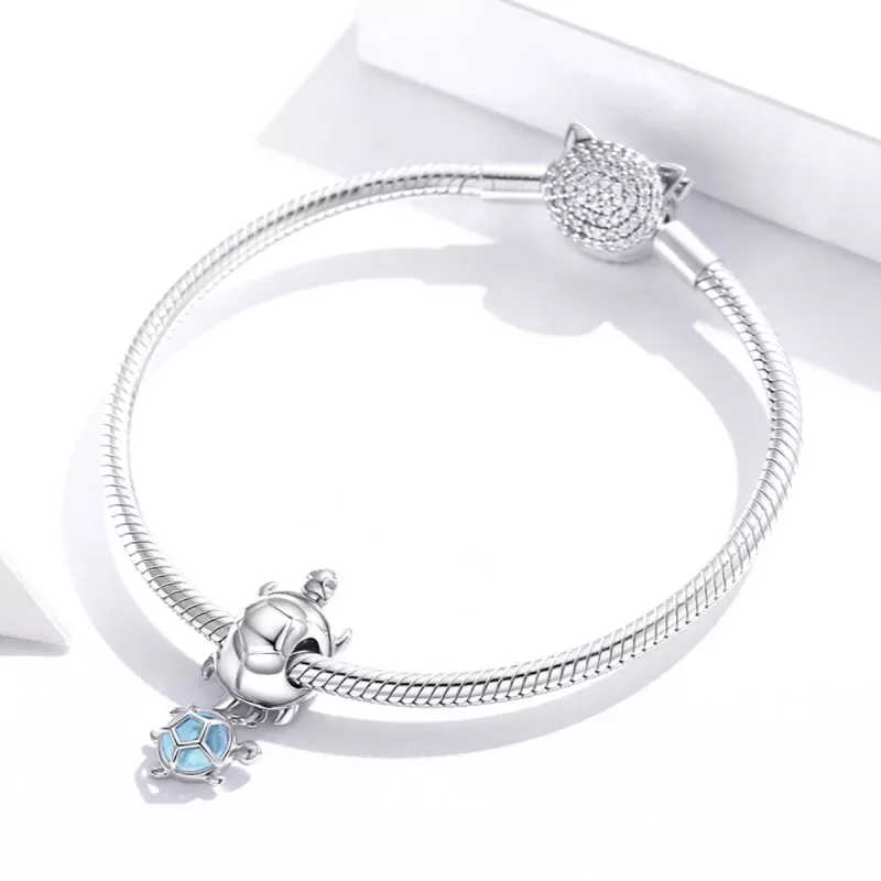 (imagen para) Charm de Tortuga Juguetona de Estilo Pandora - BSC332 - Ver 3