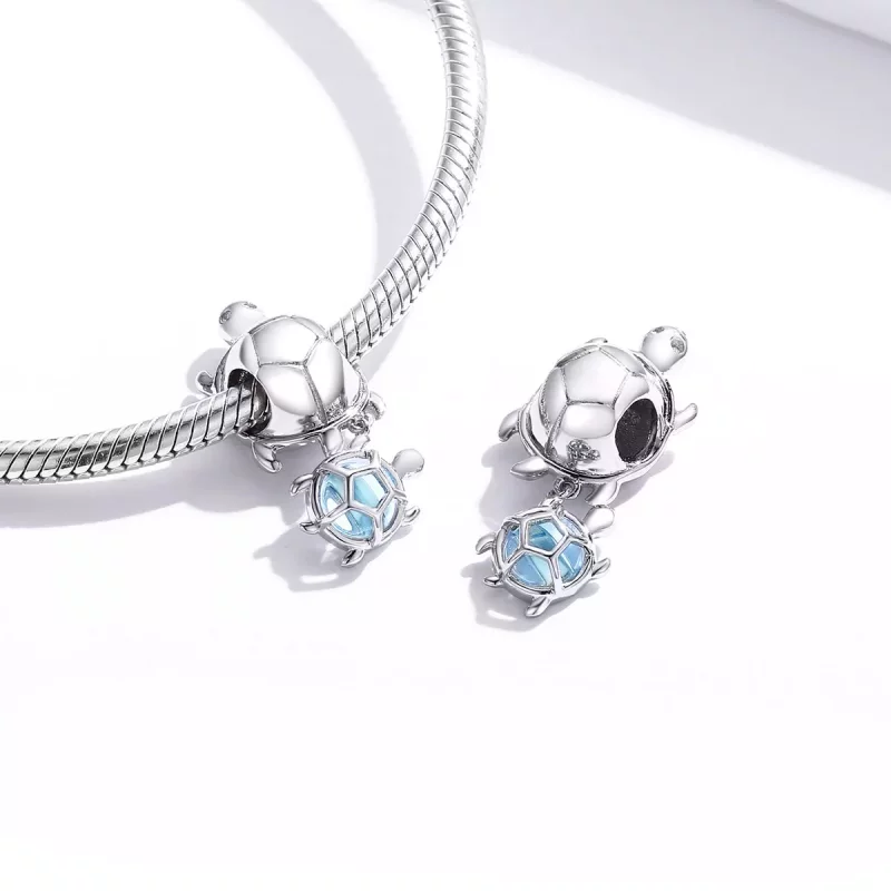 (imagen para) Charm de Tortuga Juguetona de Estilo Pandora - BSC332 - Ver 4