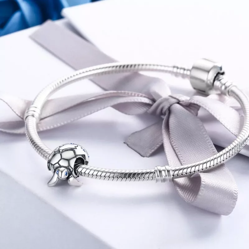 (imagen para) Charm de tortuga recién nacida de plata estilo Pandora - SCC192 - Ver 4
