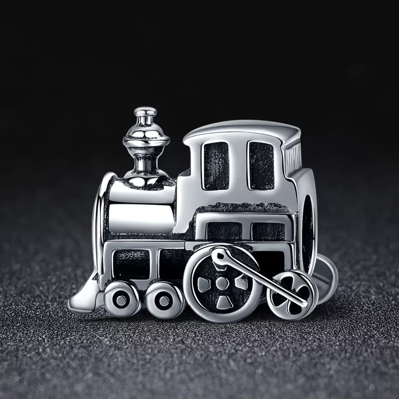 (imagen para) Charm de tren vintage de estilo Pandora en plata - SCC507 - Ver 2