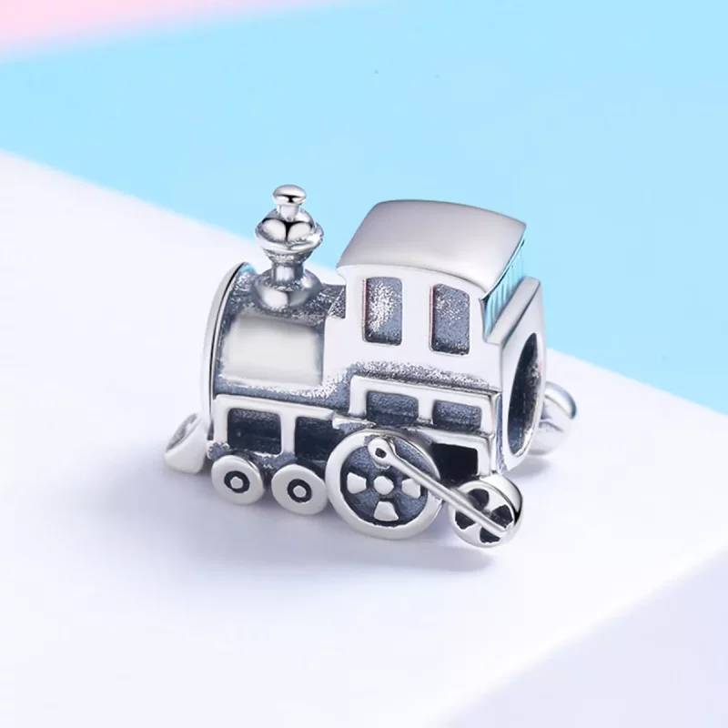 (imagen para) Charm de tren vintage de estilo Pandora en plata - SCC507 - Ver 3