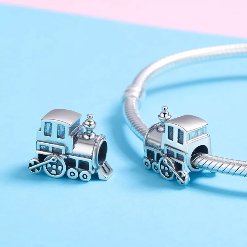 (imagen para) Charm de tren vintage de estilo Pandora en plata - SCC507 - Ver 5