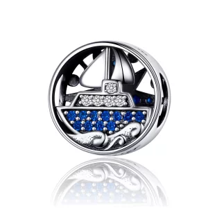 (imagen para) Charm de viaje náutico de plata estilo Pandora - SCC1197