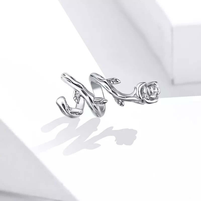 (imagen para) Charm de vides rosas plateadas estilo Pandora - BSC310 - Ver 2