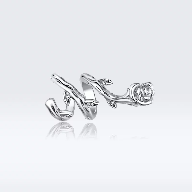 (imagen para) Charm de vides rosas plateadas estilo Pandora - BSC310 - Ver 5