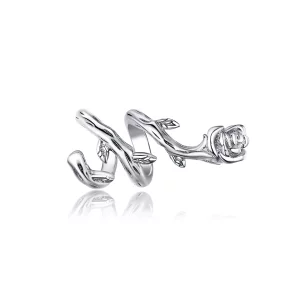 (imagen para) Charm de vides rosas plateadas estilo Pandora - BSC310