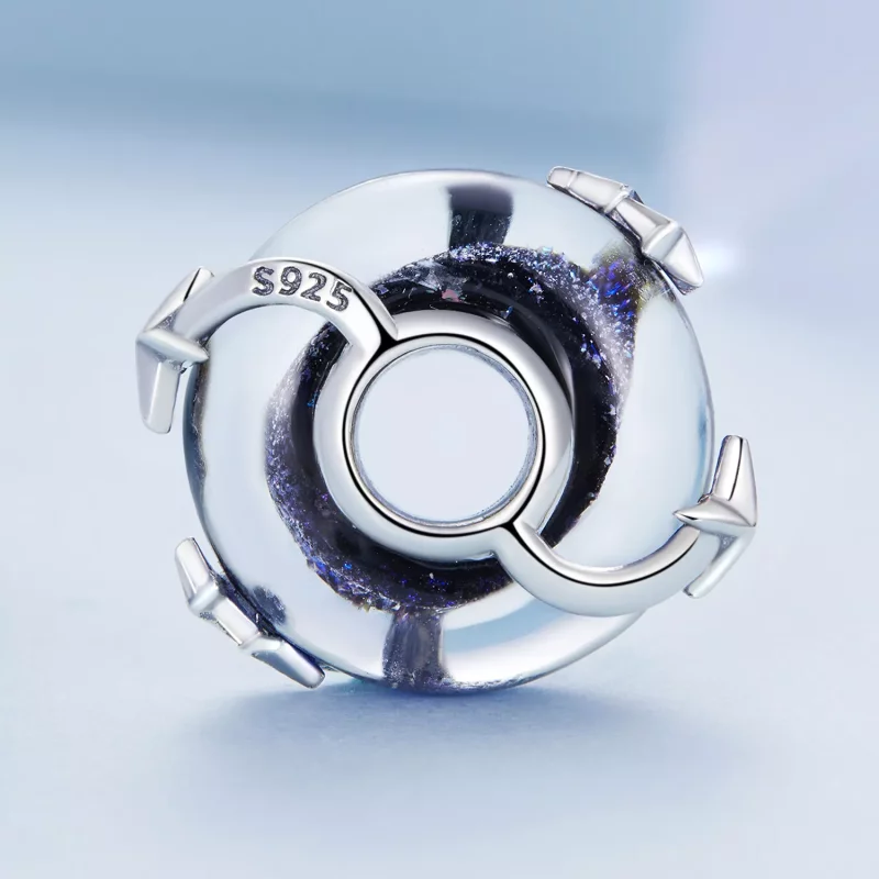 (imagen para) Charm de vidrio estilo Pandora con cielo estrellado - BSC682 - Ver 3