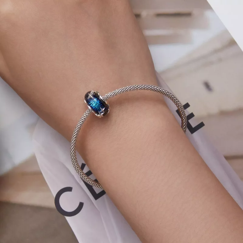 (imagen para) Charm de vidrio estilo Pandora con cielo estrellado - BSC682 - Ver 6