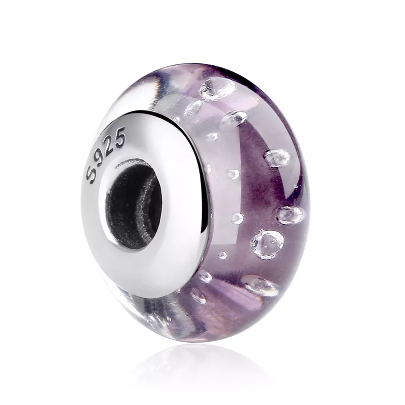 (imagen para) Charm de vidrio morado estilo Pandora - SCZ001 - Ver 2