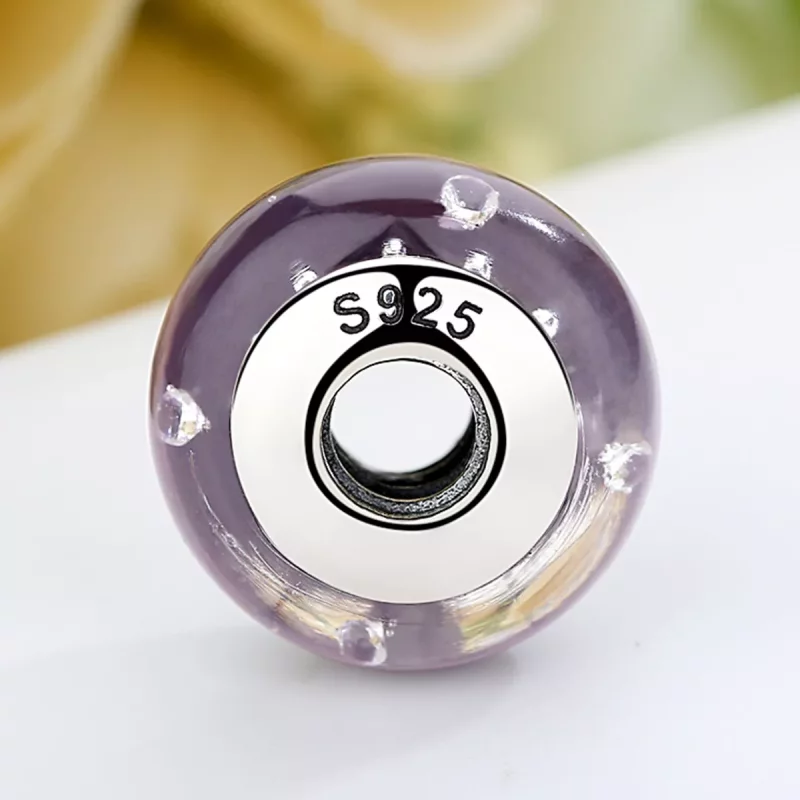 (imagen para) Charm de vidrio morado estilo Pandora - SCZ001 - Ver 5