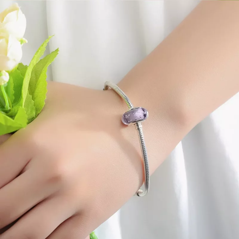 (imagen para) Charm de vidrio morado estilo Pandora - SCZ001 - Ver 6