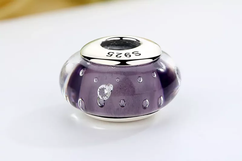 (imagen para) Charm de vidrio morado estilo Pandora - SCZ001 - Ver 8