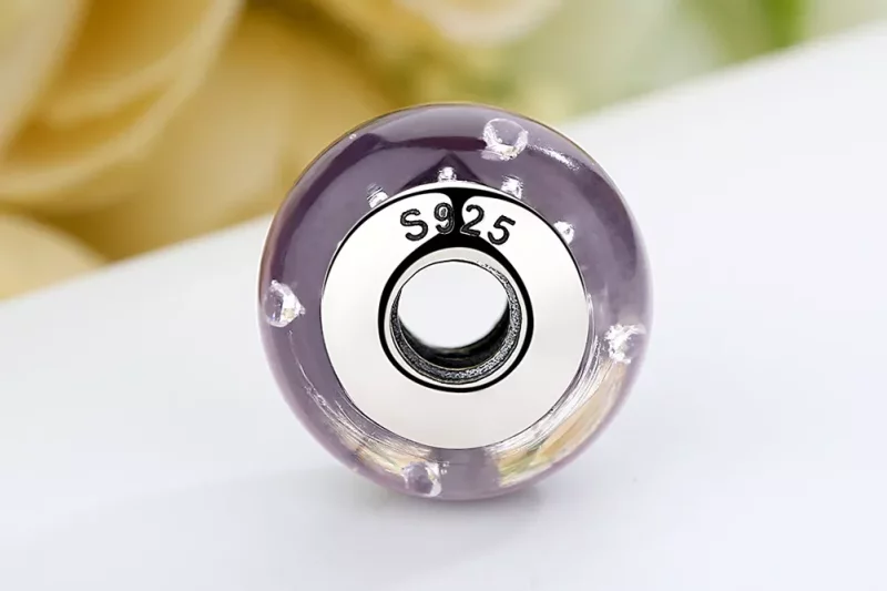 (imagen para) Charm de vidrio morado estilo Pandora - SCZ001 - Ver 9
