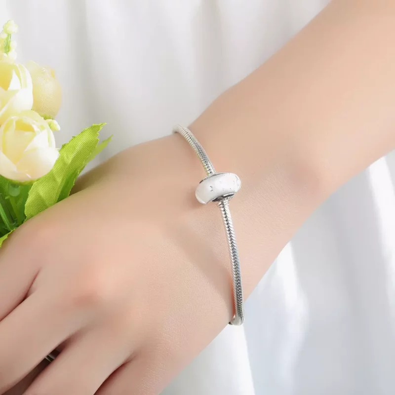 (imagen para) Charm de vidrio Murano blanco estilo Pandora - SCZ002 - Ver 6